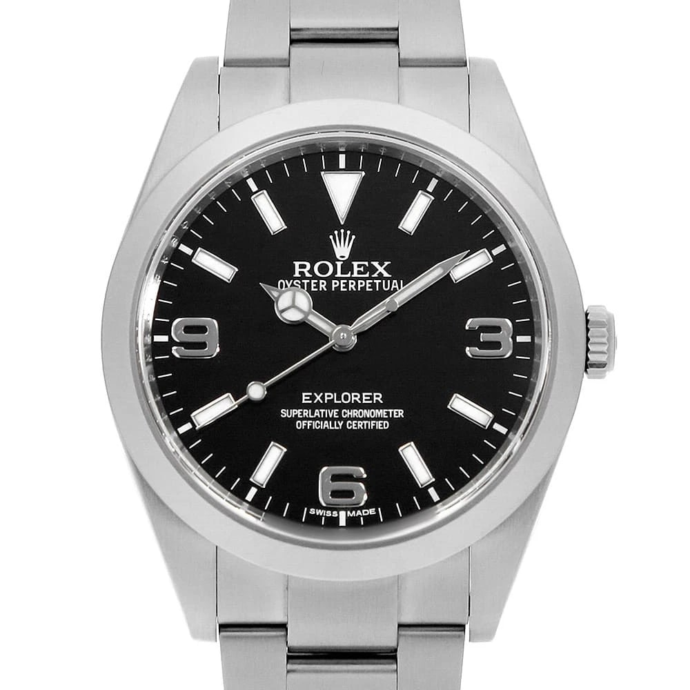 ROLEX EXPLORER BLACK WATCH: ROLEX Explorer black Watch Brand: ROLEX Type/Style: Wrist watch Material: Case Material Stainless Steel Belt Material Stainless Steel Color: Dial Color Black Size: Case:W39mm Circumference of