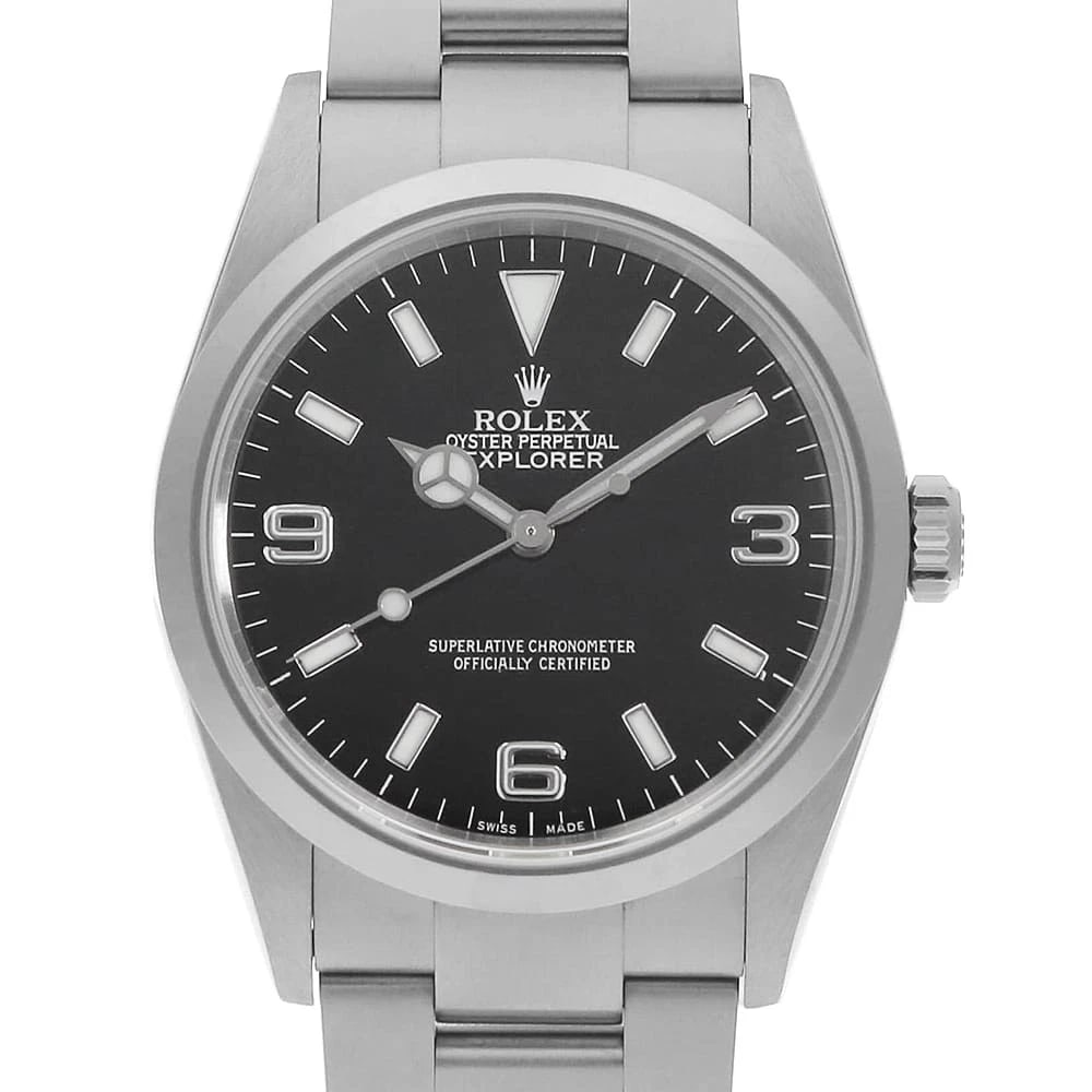 ROLEX EXPLORER BLACK WATCH: ROLEX Explorer black Watch Brand: ROLEX Type/Style: Wrist watch Material: Case Material Stainless Steel Belt Material Stainless Steel Color: Dial Color Black Size: Case:W36mm Circumference of