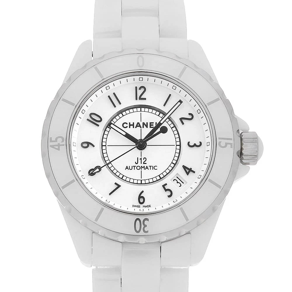 CHANEL J12 WHITE CERAMIC WATCH: CHANEL J12 white ceramic Watch Brand: CHANEL Type/Style: Wrist watch Material: Case Material ceramic Belt Material ceramic Color: Dial Color White Size: Case:W38mm Circumference of Wrist:17.5cm