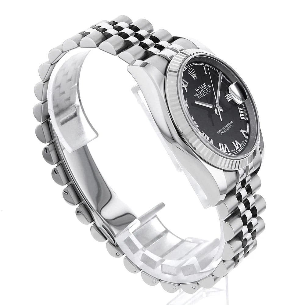 ROLEX DATEJUST BLACK WATCH - 3