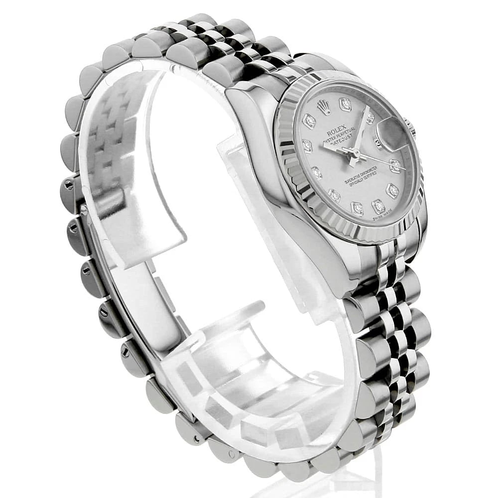 ROLEX DATEJUST DIAMOND SILVER WATCH - 2