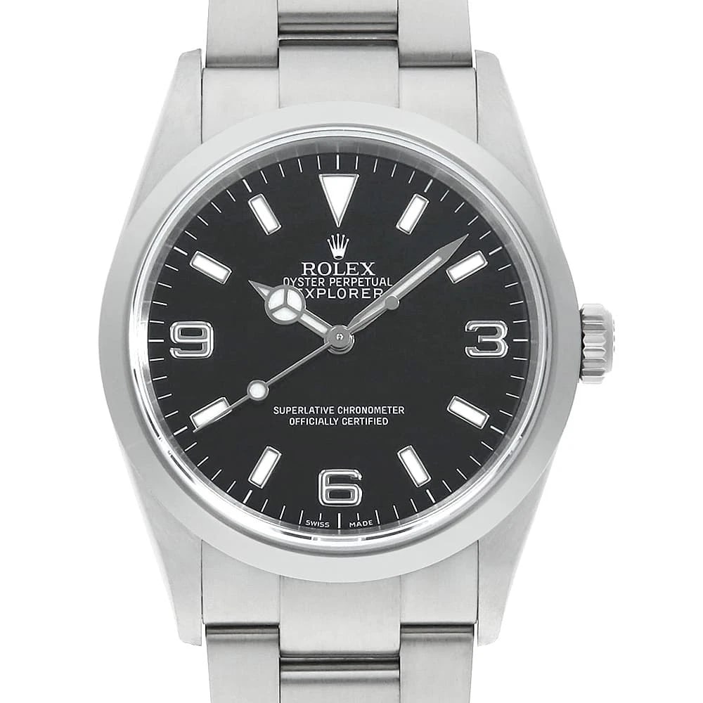 ROLEX EXPLORER BLACK WATCH: ROLEX Explorer black Watch Brand: ROLEX Type/Style: Wrist watch Material: Case Material Stainless Steel Belt Material Stainless Steel Color: Dial Color Black Size: Case:W36mm Circumference of