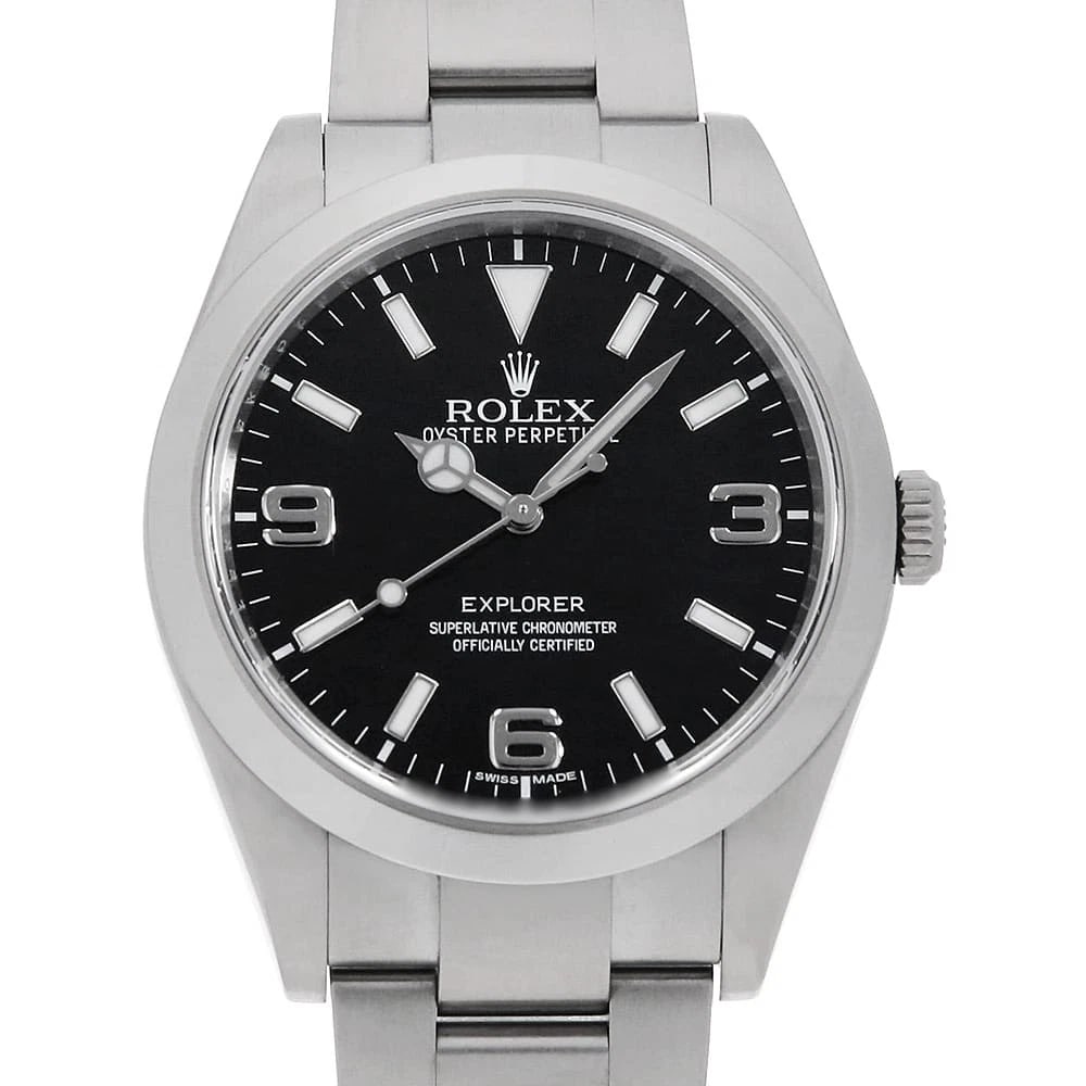 ROLEX EXPLORER BLACK WATCH: ROLEX Explorer black Watch Brand: ROLEX Type/Style: Wrist watch Material: Case Material Stainless Steel Belt Material Stainless Steel Color: Dial Color Black Size: Case:W39mm Circumference of Wrist:19