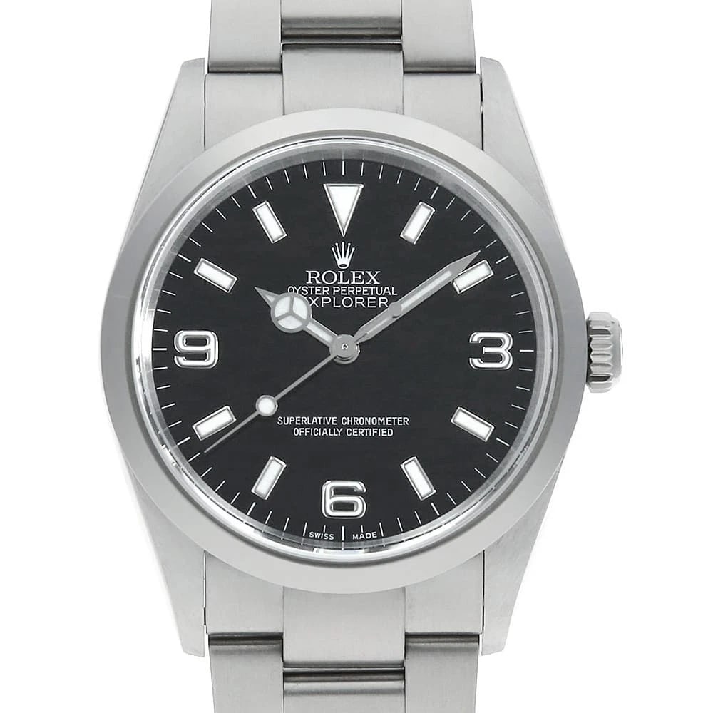 ROLEX EXPLORER BLACK WATCH: ROLEX Explorer black Watch Brand: ROLEX Type/Style: Wrist watch Material: Case Material Stainless Steel Belt Material Stainless Steel Color: Dial Color Black Size: Case:W36mm Circumference of