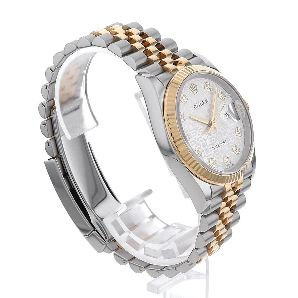 ROLEX DATEJUST DIAMOND SILVER WATCH - 3