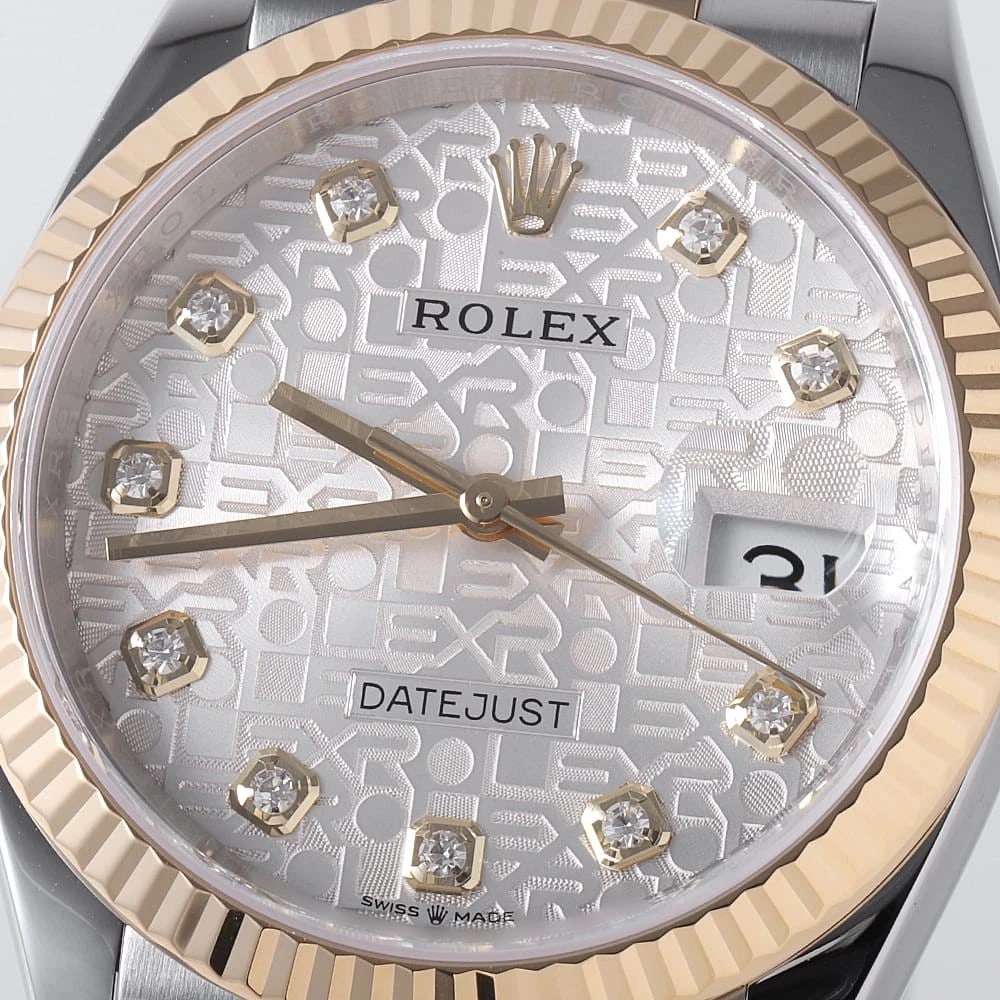 ROLEX DATEJUST DIAMOND SILVER WATCH - 4