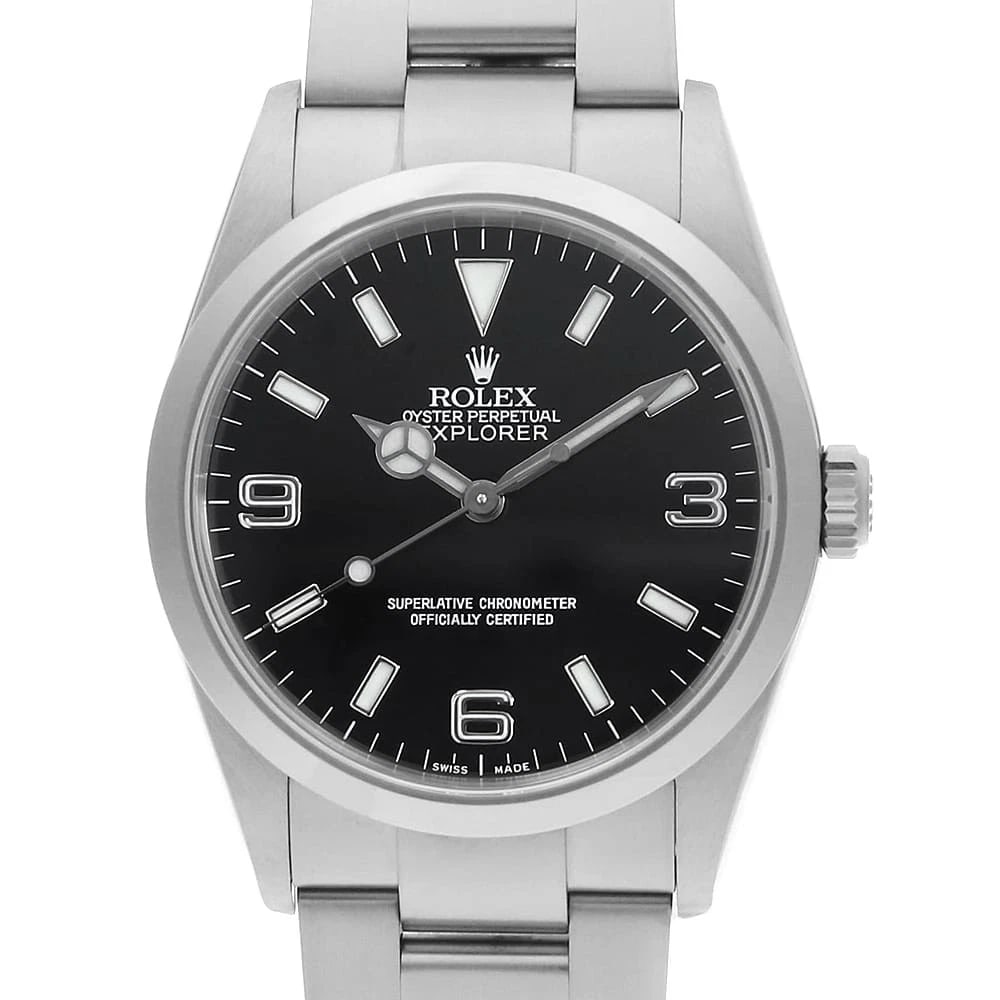 ROLEX EXPLORER BLACK WATCH: ROLEX Explorer black Watch Brand: ROLEX Type/Style: Wrist watch Material: Case Material Stainless Steel Belt Material Stainless Steel Color: Dial Color Black Size: Case:W36mm Circumference of