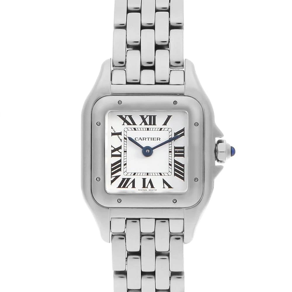 CARTIER PANTHERE SILVER WATCH: Cartier PANTHERE Silver Watch Brand: Cartier Type/Style: Wrist watch Material: Case Material Stainless Steel Belt Material Stainless Steel Color: Dial Color Silver Size: Case:W30mm x H22mm