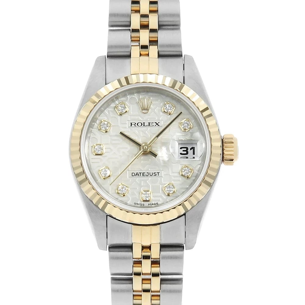 ROLEX DATEJUST DIAMOND SILVER WATCH: ROLEX Datejust Diamond Silver Watch Brand: ROLEX Type/Style: Wrist watch Material: Case Material Stainless Steel/Yellow Gold Belt Material Stainless Steel/Yellow Gold Color: Dial Color Silver Size: