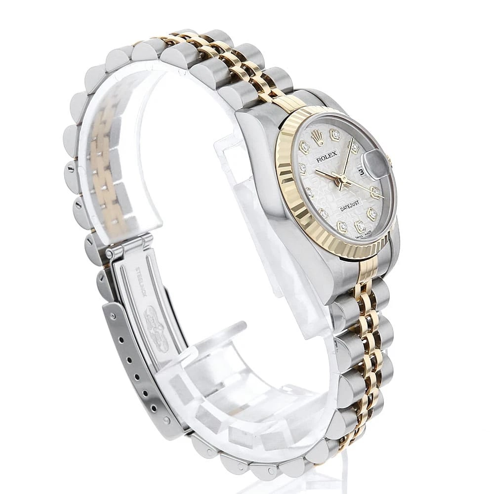 ROLEX DATEJUST DIAMOND SILVER WATCH - 3