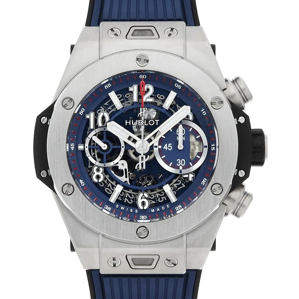 HUBLOT BIG BANG UNICO TITANIUM WATCH: HUBLOT Big Bang Unico Titanium Watch Brand: HUBLOT Type/Style: Wrist watch Material: Case Material titanium Belt Material rubber Color: Dial Color Skeleton Size: Case:W45mm Accessories: None
