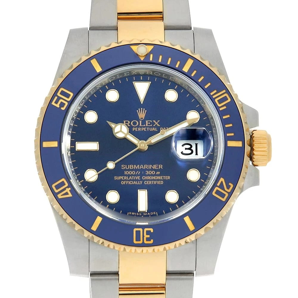 ROLEX SUBMARINER DATE BLUE WATCH: ROLEX SUBMARINER Date blue Watch Brand: ROLEX Type/Style: Wrist watch Material: Case Material Stainless Steel/Yellow Gold Belt Material Stainless Steel/Yellow Gold Color: Dial Color Blue Size:
