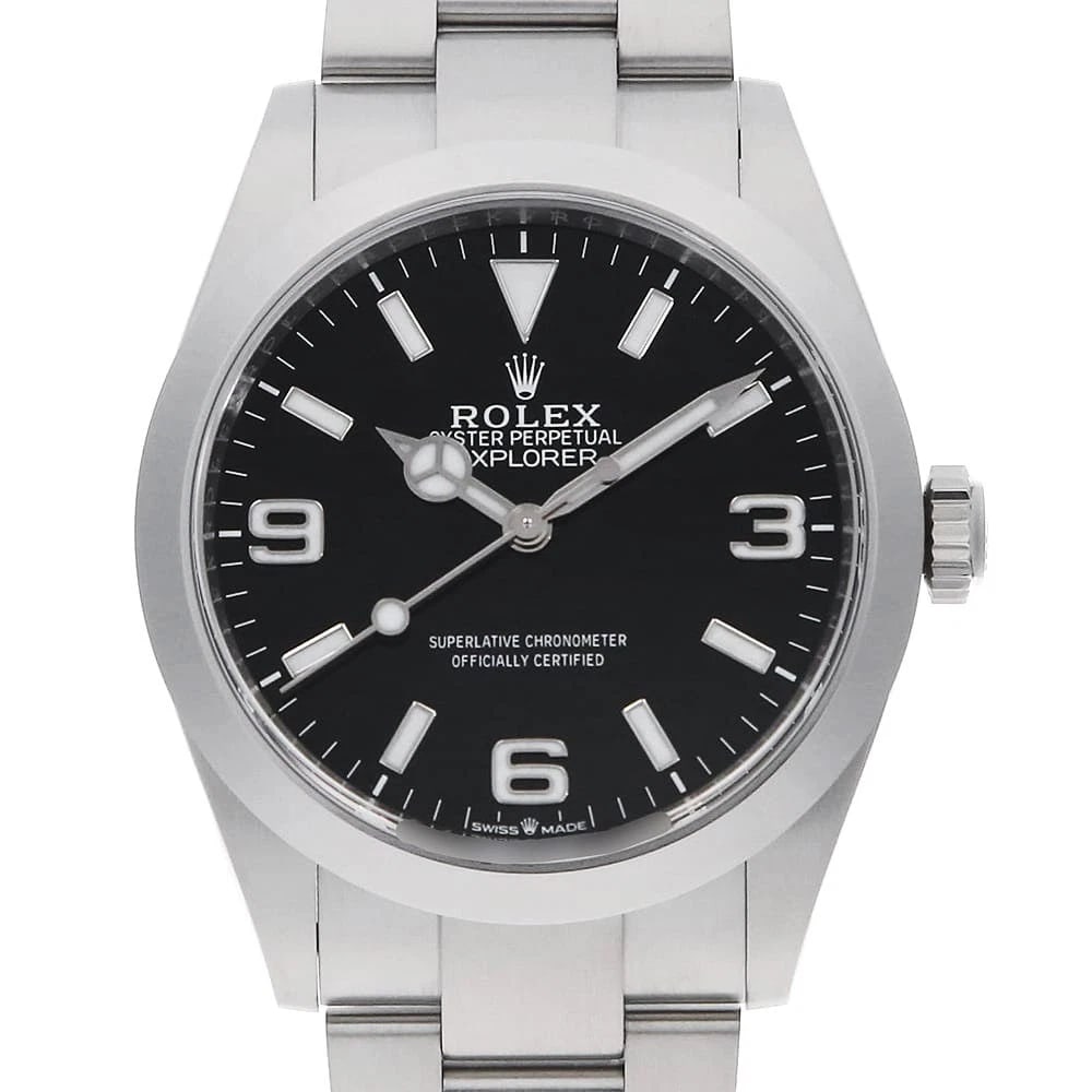 ROLEX EXPLORER BLACK WATCH: ROLEX Explorer black Watch Brand: ROLEX Type/Style: Wrist watch Material: Case Material Stainless Steel Belt Material Stainless Steel Color: Dial Color Black Size: Case:W40mm Circumference of