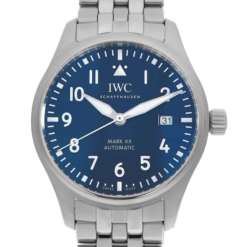 IWC PILOT'S WATCH: IWC Pilot's Watch Brand: IWC Type/Style: Wrist watch Material: Case Material Stainless Steel Belt Material Stainless Steel Color: Dial Color Blue Size: Case:W40mm Circumference of Wrist:18.5cm