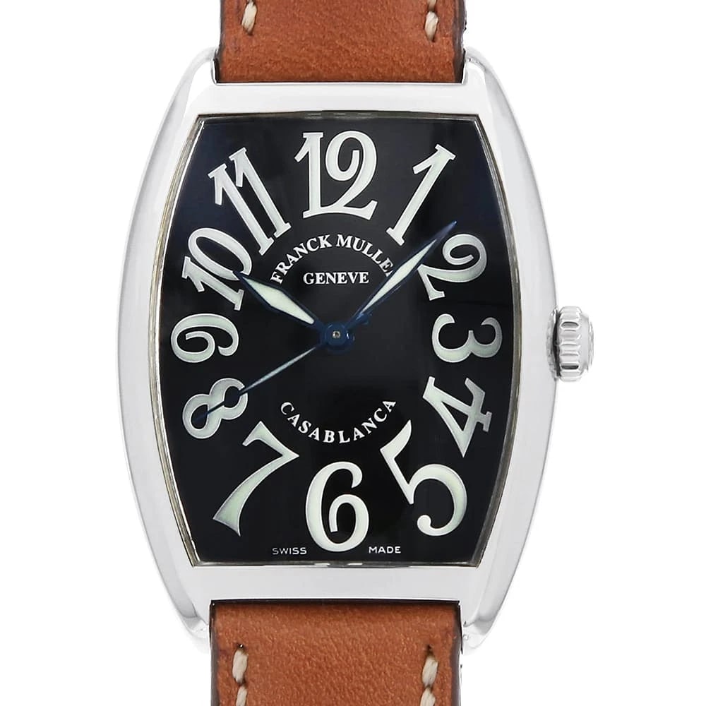 FRANCK MULLER BLACK WATCH: FRANCK MULLER Black Watch Brand: FRANCK MULLER Type/Style: Wrist watch Material: Case Material Stainless Steel Belt Material Calfskin Color: Dial Color Black Size: Case:W43mm x H31mm Accessories: