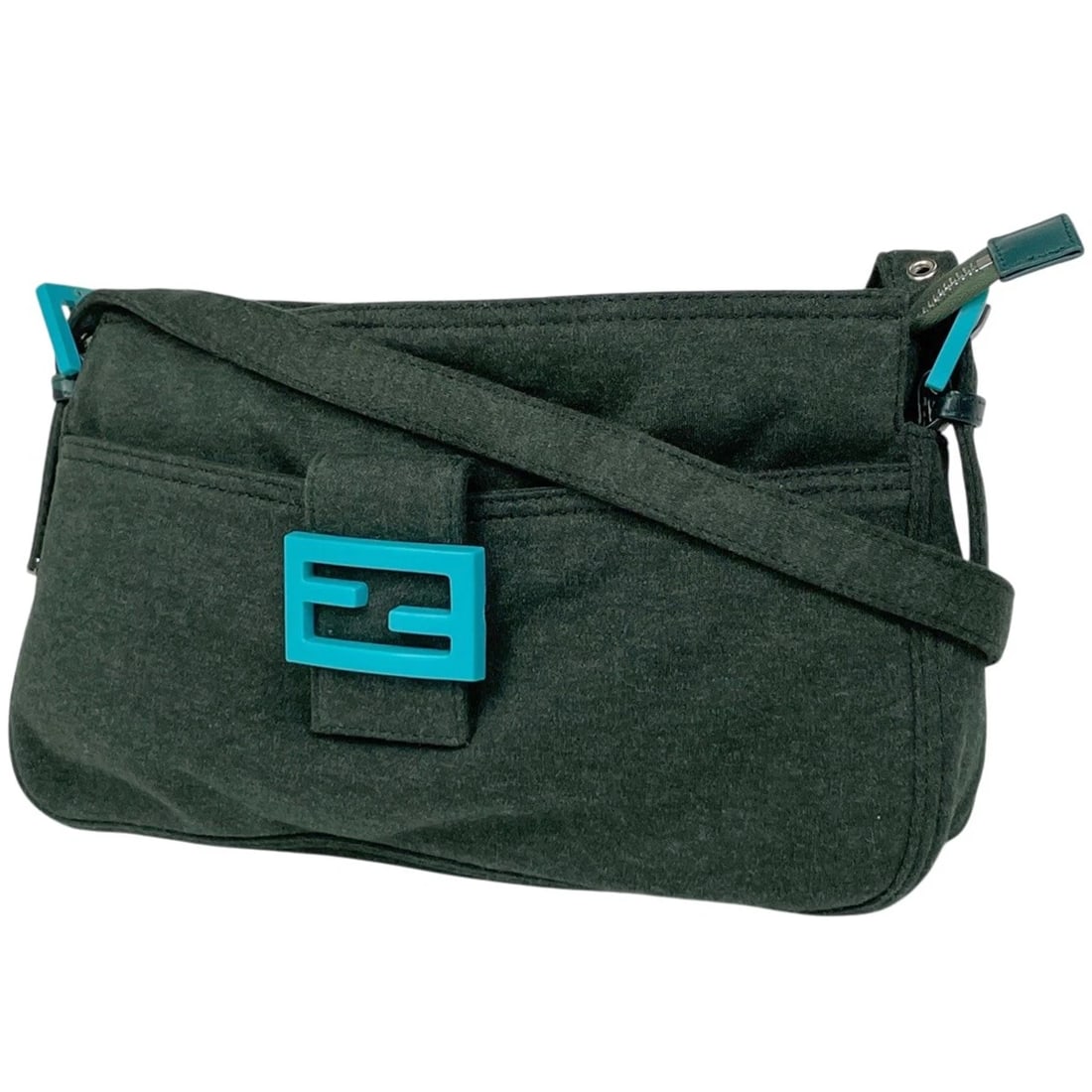 FENDI ZUCCA LOGO SHOULDER BAG SHOULDER BAG FABRIC: FENDI Zucca Logo Shoulder Bag Shoulder Bag fabric Brand: FENDI Type/Style: Shoulder Bag Material: fabric Color: Green Size: Width 28cm(11") Height 18cm(7.1") Depth 9.5cm(3.7") Accessories: None