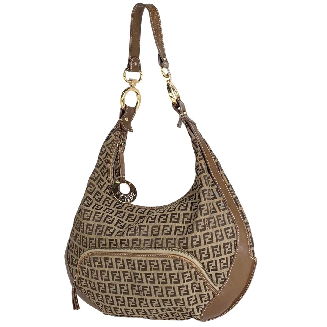 FENDI ZUCCHINO SHOULDER BAG SHOULDER BAG CANVAS BROWN (1 of 7)
