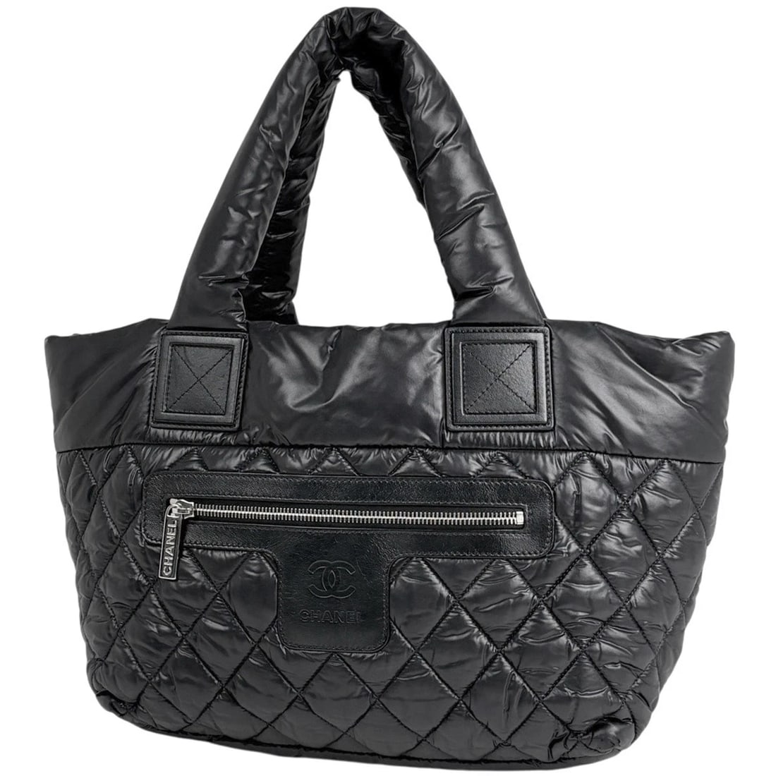CHANEL COCO COCOON SMALL TOTE BAG: CHANEL Coco Cocoon Small Tote Bag Brand: CHANEL Type/Style: Tote Bag Material: Nylon ?leather Color: Black Size: Width 28cm(11") Height 24cm(9.4") Depth 15cm(5.9") Accessories: None Access
