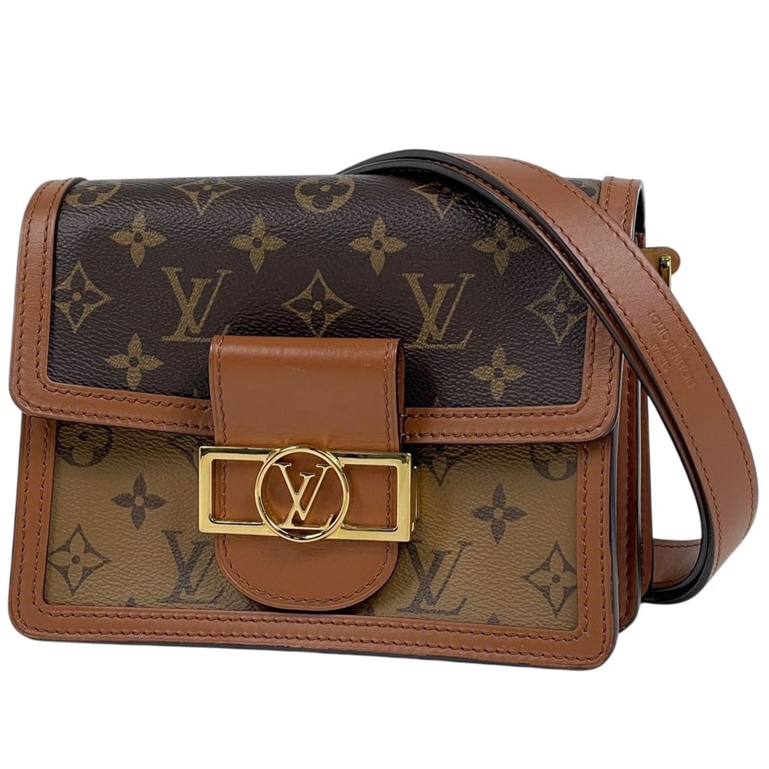 LOUIS VUITTON DAUFINE MINI DIAGONALLY HUNG SHOULDER BAG: Louis Vuitton Daufine MINI Diagonally hung Shoulder Bag Brand: Louis Vuitton Type/Style: Shoulder Bag Material: Monogram ?Monogram reverse Color: Brown Size: Width 20cm(7.9") Height 15cm(5.9") Depth 9