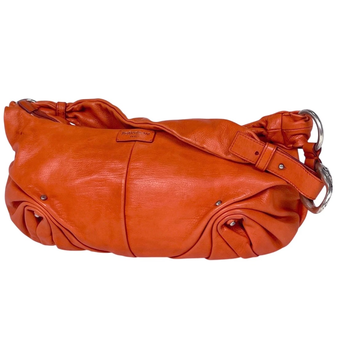 YVES SAINT LAURENT LOGO SHOULDER BAG: YVES SAINT LAURENT Logo Shoulder Bag Brand: YVES SAINT LAURENT Type/Style: Shoulder Bag Material: leather Color: Orange Size: Width 34cm(13.4") Height 19cm(7.5") Depth 6cm(2.4") Accessories: None
