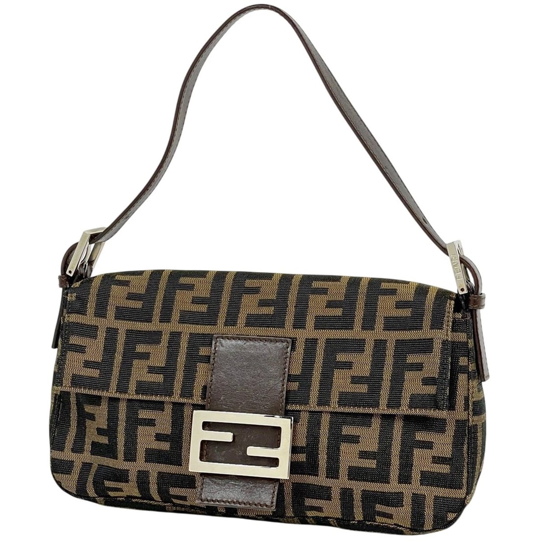 FENDI ZUCCA PATTERN MAMMA BAGUETTE HAND BAG: FENDI Zucca Pattern Mamma Baguette Hand Bag Brand: FENDI Type/Style: Shoulder Bag Material: canvas ?leather Color: Brown Size: Width 26cm(10.2") Height 14cm(5.5") Depth 4cm(1.6") Accessories: None
