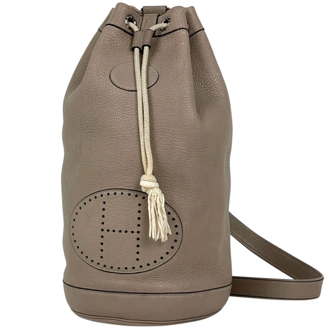 HERMES LUNCH SHOULDER KINCHAKU TYPE PUNCHING H LOGO SHOULDER BAG (1 of 9)