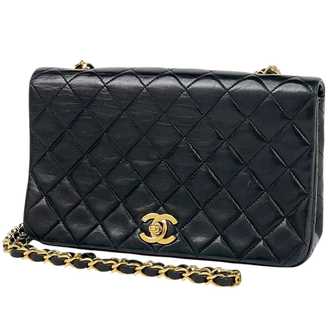 CHANEL MATRASSE SINGLE FLAP CHAIN SHOULDER BAG: CHANEL Matrasse Single flap Chain Shoulder Bag Brand: CHANEL Type/Style: Shoulder Bag Material: leather Color: Black Size: Width 23.5cm(9.3") Height 14cm(5.5") Depth 6.5cm(2.6") Accessories: None