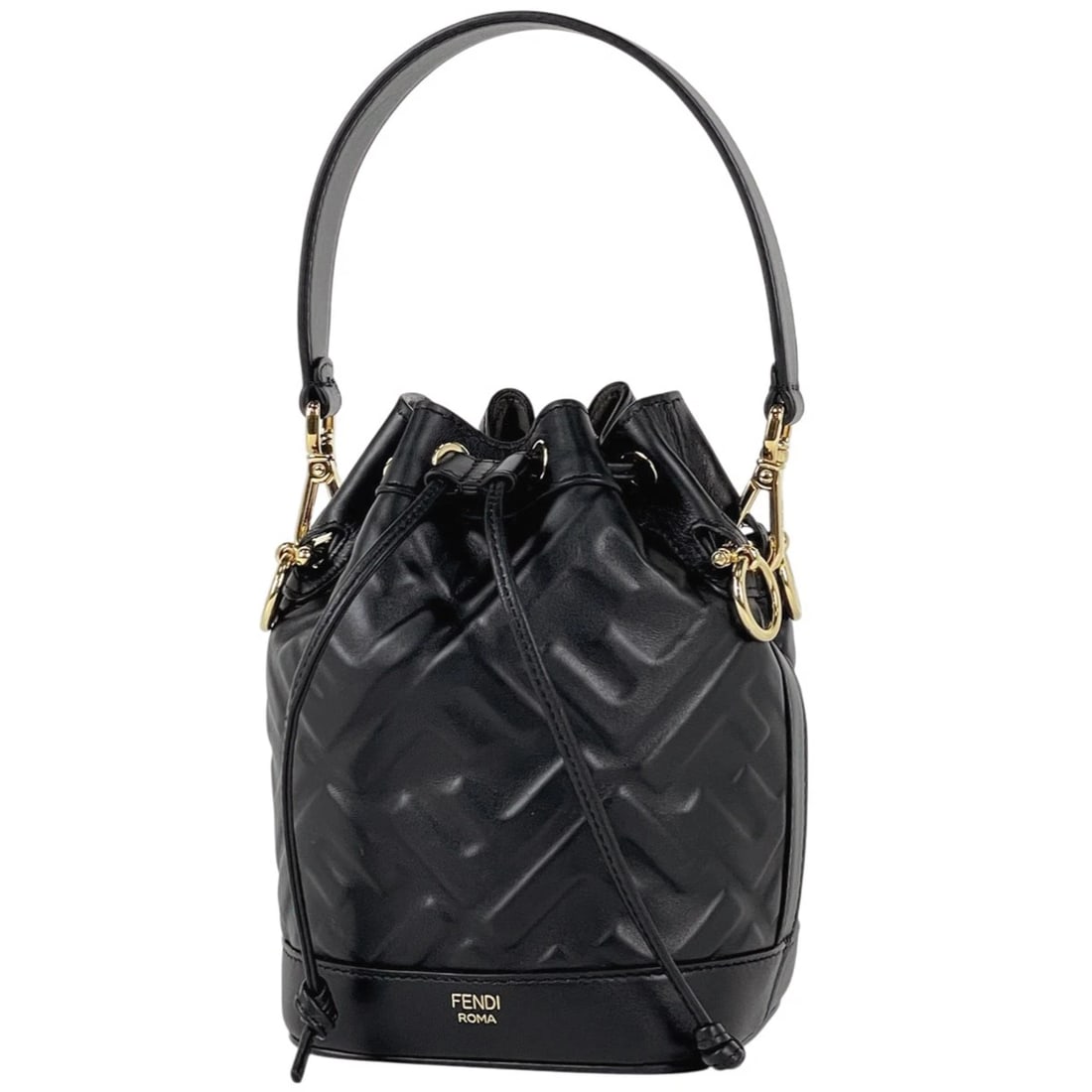 FENDI ZUCCA MONTRESOR MINI HANDBAG 2WAY SHOULDER BAG: FENDI Zucca Montresor Mini Handbag 2WAY Shoulder Bag Brand: FENDI Type/Style: Hand Bag Material: leather Color: Black Size: Width 12.5cm(4.9") Height 19cm(7.5") Depth 10.5cm(4.1") Accessories: Non