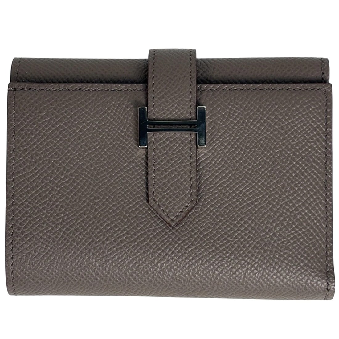 HERMES BEARN COMBINE H LOGO WALLET COIN: HERMES Bearn combine H Logo Wallet Coin Brand: HERMES Type/Style: Tri-Fold Wallet Material: Veau Epsom Color: Etope Size: Width 11cm(4.3") Height 8cm(3.1") Depth 2cm(0.8") Accessories: None