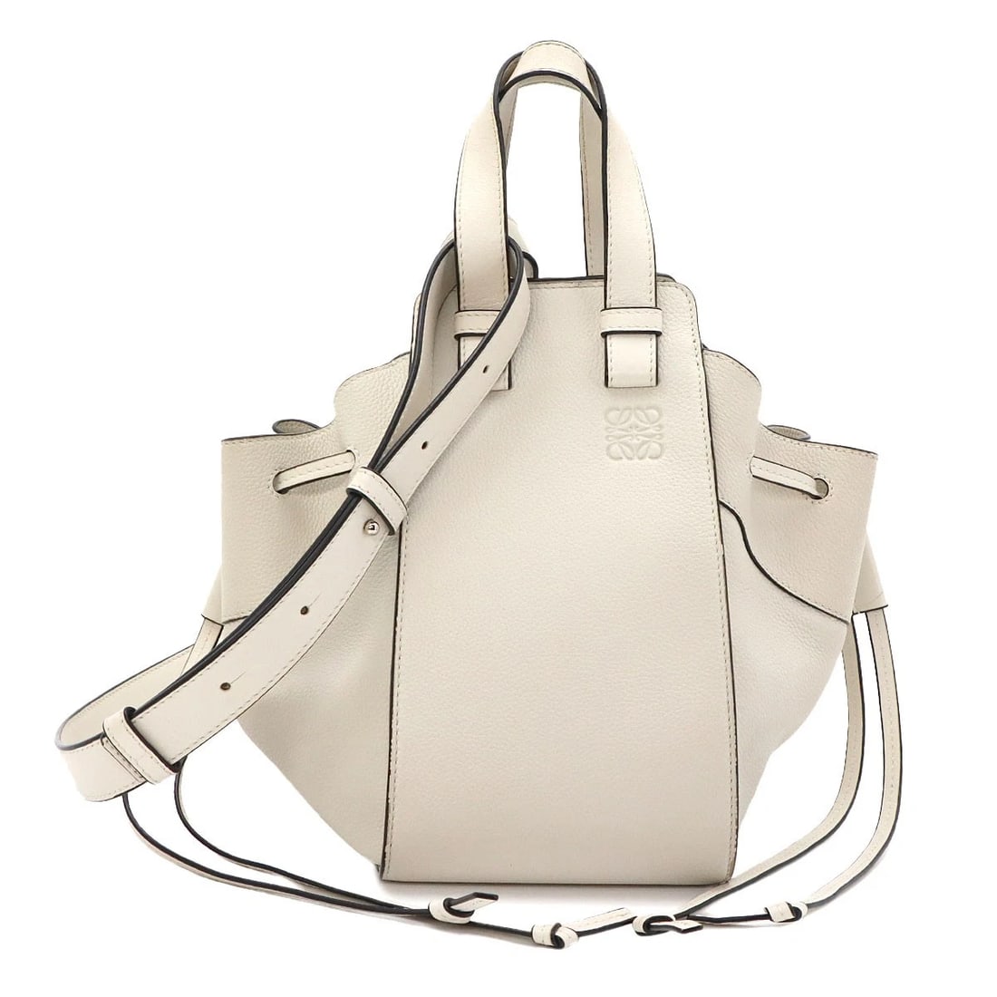 LOEWE HAMMOCK SMALL HAND SHOULDER BAG LEATHER: LOEWE Hammock Small Hand Shoulder Bag Leather Brand: LOEWE Type/Style: Hand Bag / Shoulder Bag Material: Leather Color: White Size: W 5.51 inch, H 9.84 inch, D 9.45 inch Accessories: None