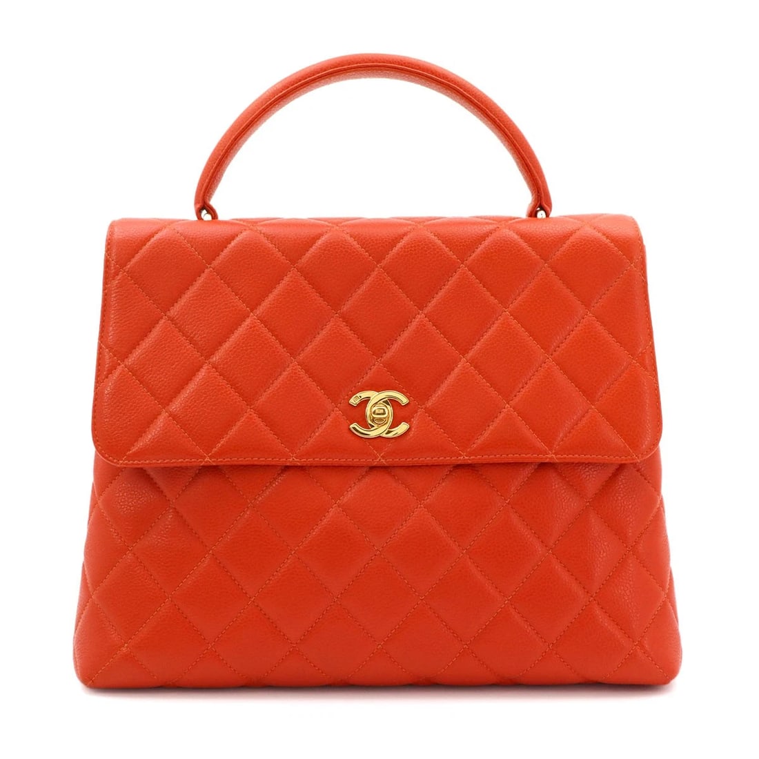 CHANEL MATELASSE HAND BAG LEATHER: CHANEL Matelasse Hand Bag Leather Brand: CHANEL Type/Style: Hand Bag Material: Leather Color: Orange Size: W 11.61 inch, H 9.06 inch, D 4.33 inch Accessories: None Accessories Notice: When purchasing