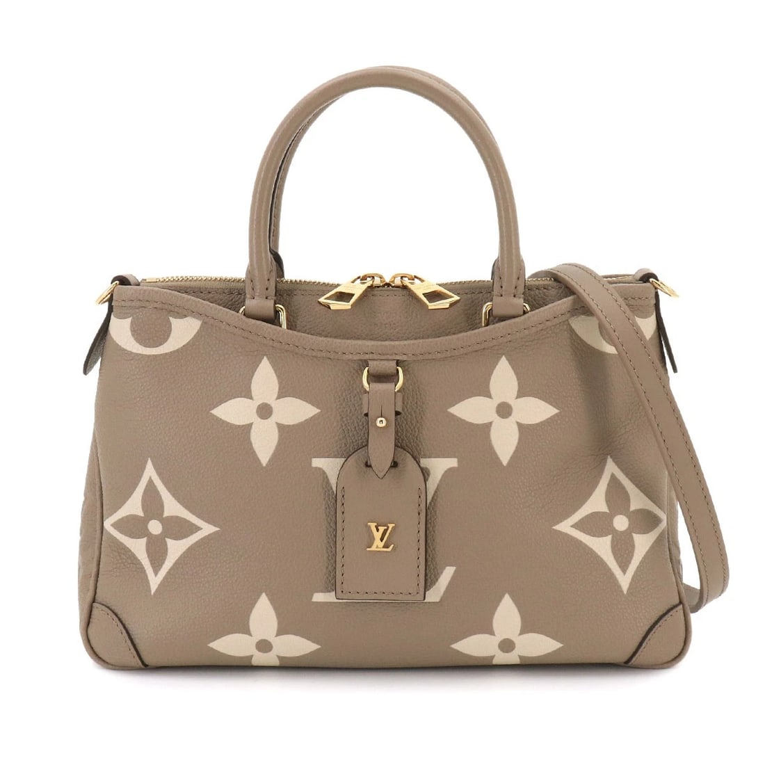 LOUIS VUITTON MONOGRAM EMPREINTE PM HAND SHOULDER BAG: LOUIS VUITTON Monogram Empreinte PM Hand Shoulder Bag Brand: LOUIS VUITTON Type/Style: Hand Bag / Shoulder Bag Material: Bicolor Monogram Empreinte Leather Color: Tourterelle , Creme Size: W 11.02 inc