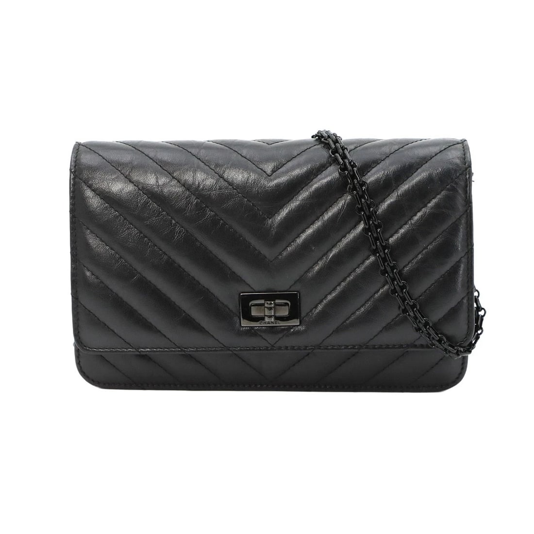 CHANEL CHAIN LONG WALLET LEATHER BLACK: CHANEL Chain Long Wallet Leather Black Brand: CHANEL Type/Style: Long Wallet Material: Leather Color: Black Size: W 7.48 inch, H 4.92 inch, D 1.38 inch Accessories: None Accessories Notice: When