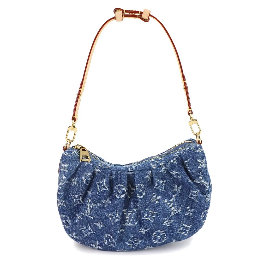 LOUIS VUITTON MONOGRAM DENIM POCHETTE VALLEY HAND BAG: LOUIS VUITTON Monogram Denim Pochette Valley Hand Bag Brand: LOUIS VUITTON Type/Style: Hand Bag Material: Monogram Denim Canvas Color: Blue Size: W 8.27 inch, H 4.72 inch, D 2.36 inch Accessories:
