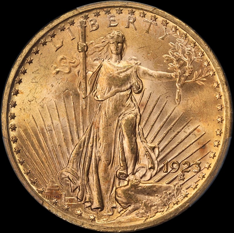 1923-P SAINT-GAUDENS GOLD $20: 1923-P Saint-Gaudens Gold $20 Year: 1923 Fineness: 0.9 Composition: Gold Denomination: $20 Country of Origin: United States Accessories: None Accessories Notice: When purchasing pre-owned goods,