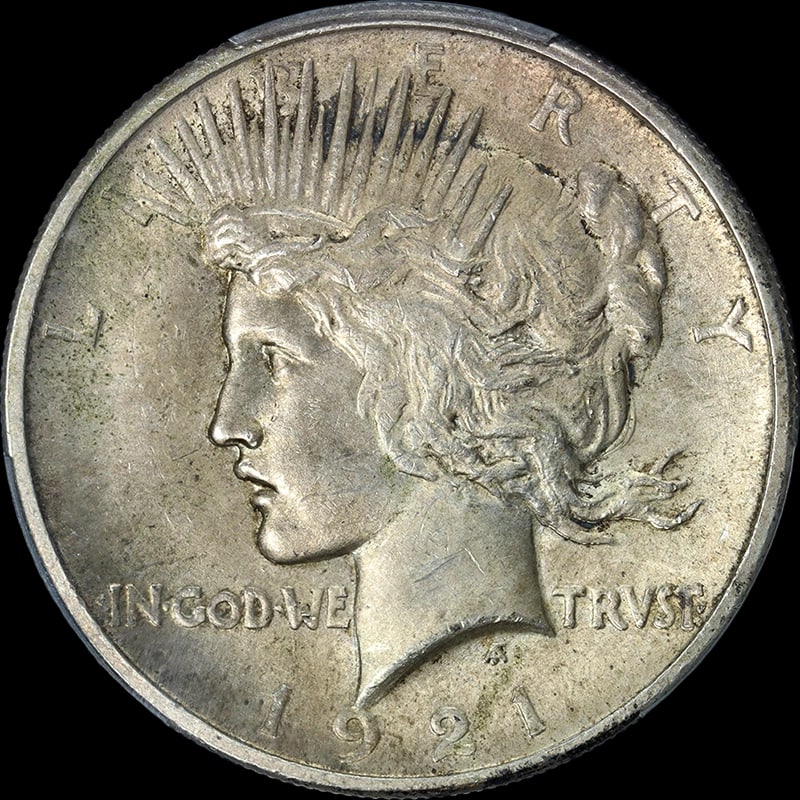 1921 PEACE DOLLAR HIGH: 1921 Peace Dollar High Year: 1921 Fineness: 0.9 Composition: Silver Denomination: None Country of Origin: United States Accessories: None Accessories Notice: When purchasing pre-owned good