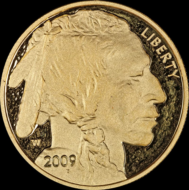2009-W BUFFALO GOLD $50: 2009-W Buffalo Gold $50 Year: 2009 Fineness: 0.9999 Composition: Gold Denomination: $50 Country of Origin: United States Accessories: None Accessories Notice: When purchasing pre-owned goo