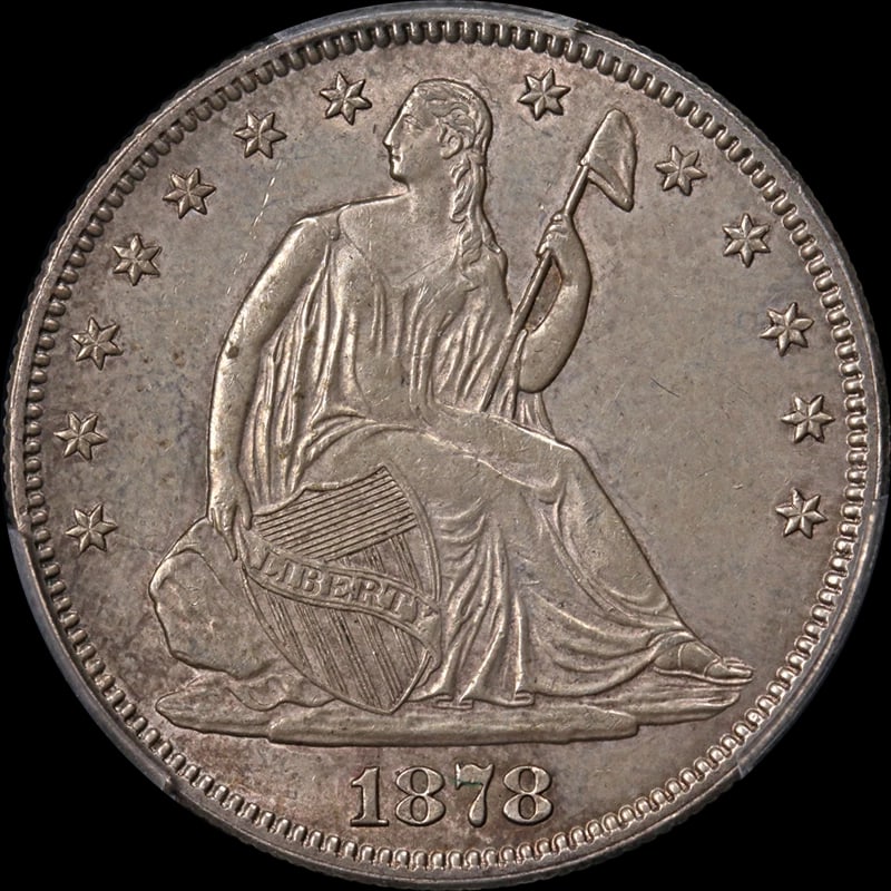 1878-P SEATED HALF DOLLAR: 1878-P Seated Half Dollar Year: 1878 Fineness: None Composition: Silver Denomination: Half Dollar Country of Origin: United States Accessories: None Accessories Notice: When purchasing pre-owned