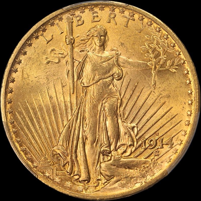 1914-S SAINT-GAUDENS GOLD $20 (1 of 2)