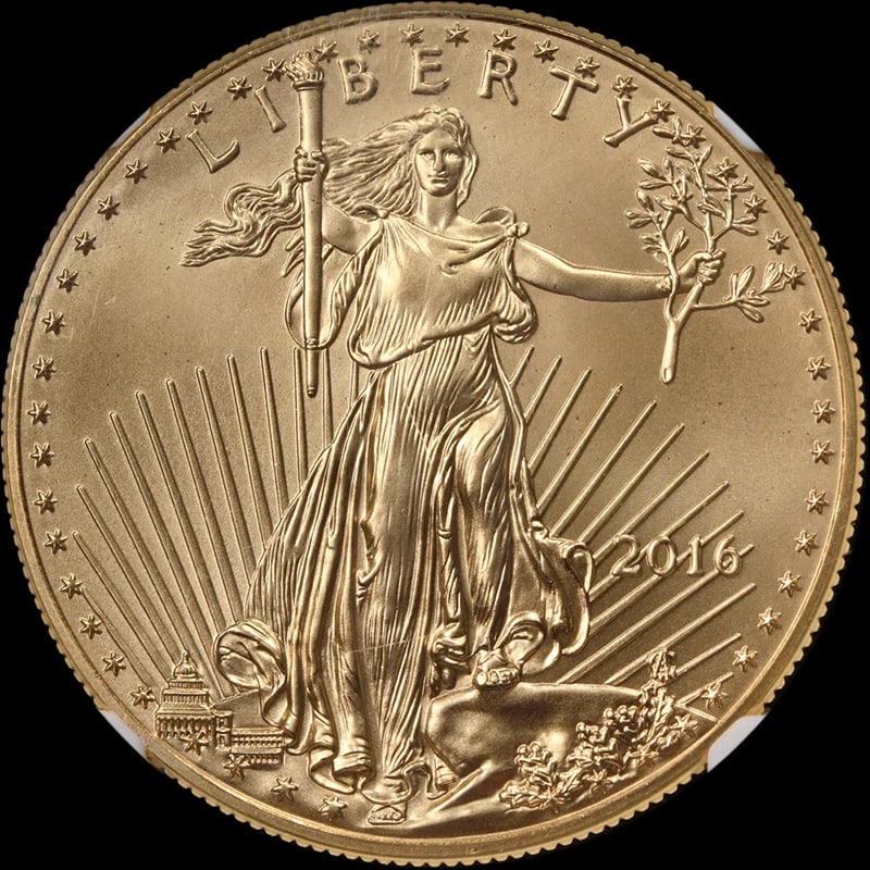 2016 GOLD AMERICAN EAGLE $50 EARLY RELEASES: 2016 Gold American Eagle $50 Early Releases Year: 2016 Fineness: 0.9167 Composition: Gold Denomination: $50 Country of Origin: United States Accessories: None Accessories Notice: When purchasing