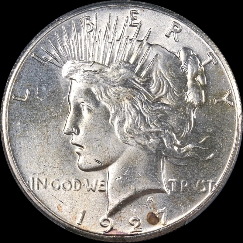 1927-P PEACE DOLLAR NICE EYE APPEAL STRONG STRIKE: 1927-P Peace Dollar Nice Eye Appeal Strong Strike Year: 1927 Fineness: None Composition: Silver Denomination: None Country of Origin: United States Accessories: None Accessories Notice: Wh