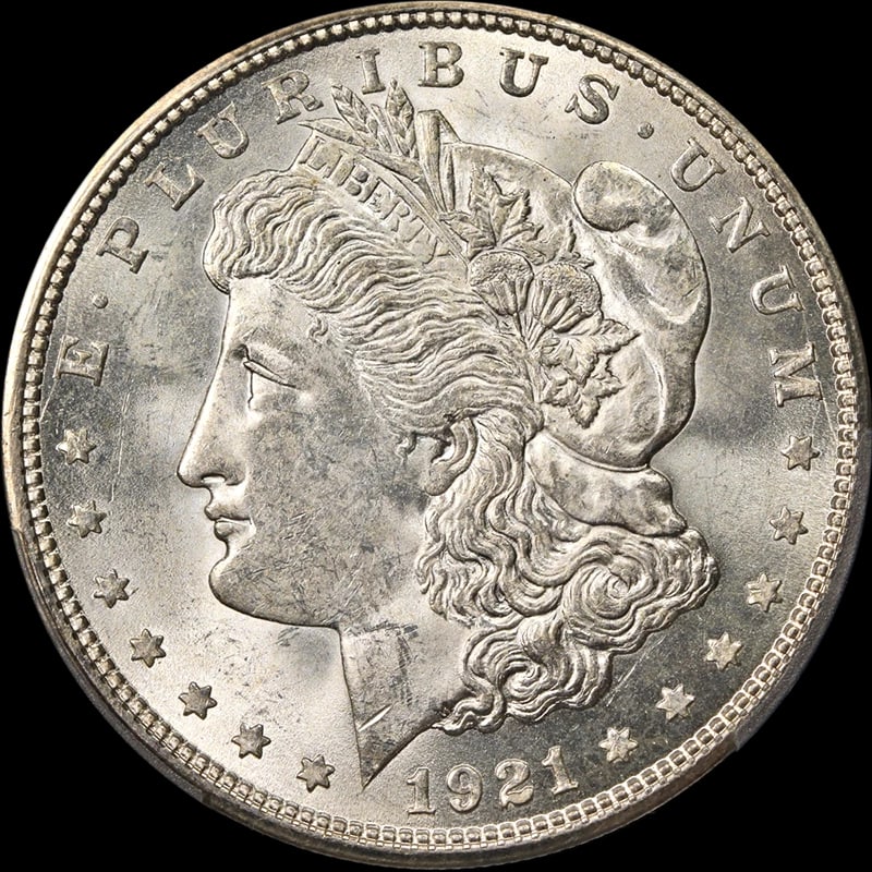 1921-D MORGAN SILVER DOLLAR (1 of 2)