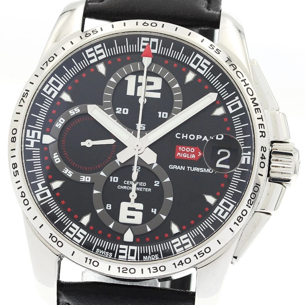 CHOPARD MILLE MIGLIA GRAN TURISMO XL CHRONOGRAPH AUTOMATIC WATCH: Chopard Mille Miglia Gran Turismo XL Chronograph Automatic Watch Brand: Chopard Type/Style: Wristwatch Material: Band Material leather, Case Material Stainless Steel Color: Band Color black, Case