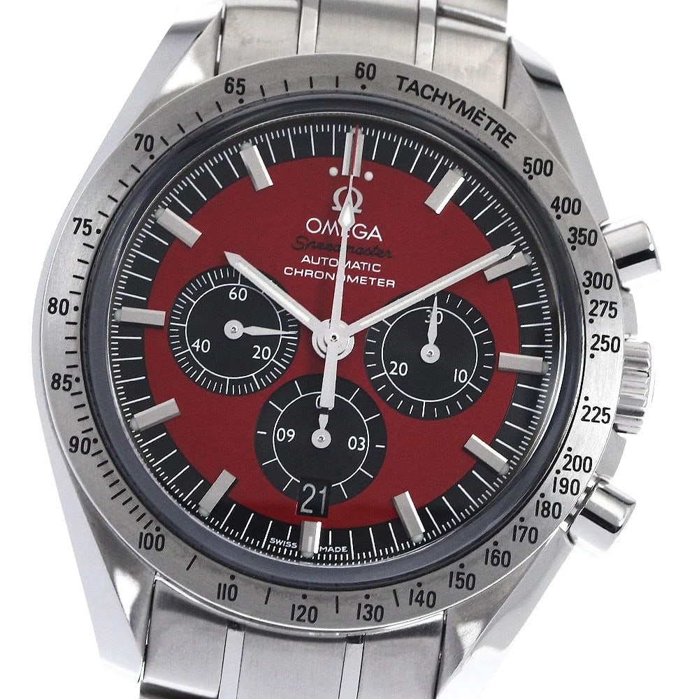 OMEGA SPEEDMASTER SCHUMACHER LEGEND CHRONOGRAPH AUTOMATIC WATCH: OMEGA Speedmaster Schumacher Legend Chronograph Automatic Watch Brand: OMEGA Type/Style: Wristwatch Material: Band Material Stainless Steel, Case Material Stainless Steel Color: Band Color Silver,