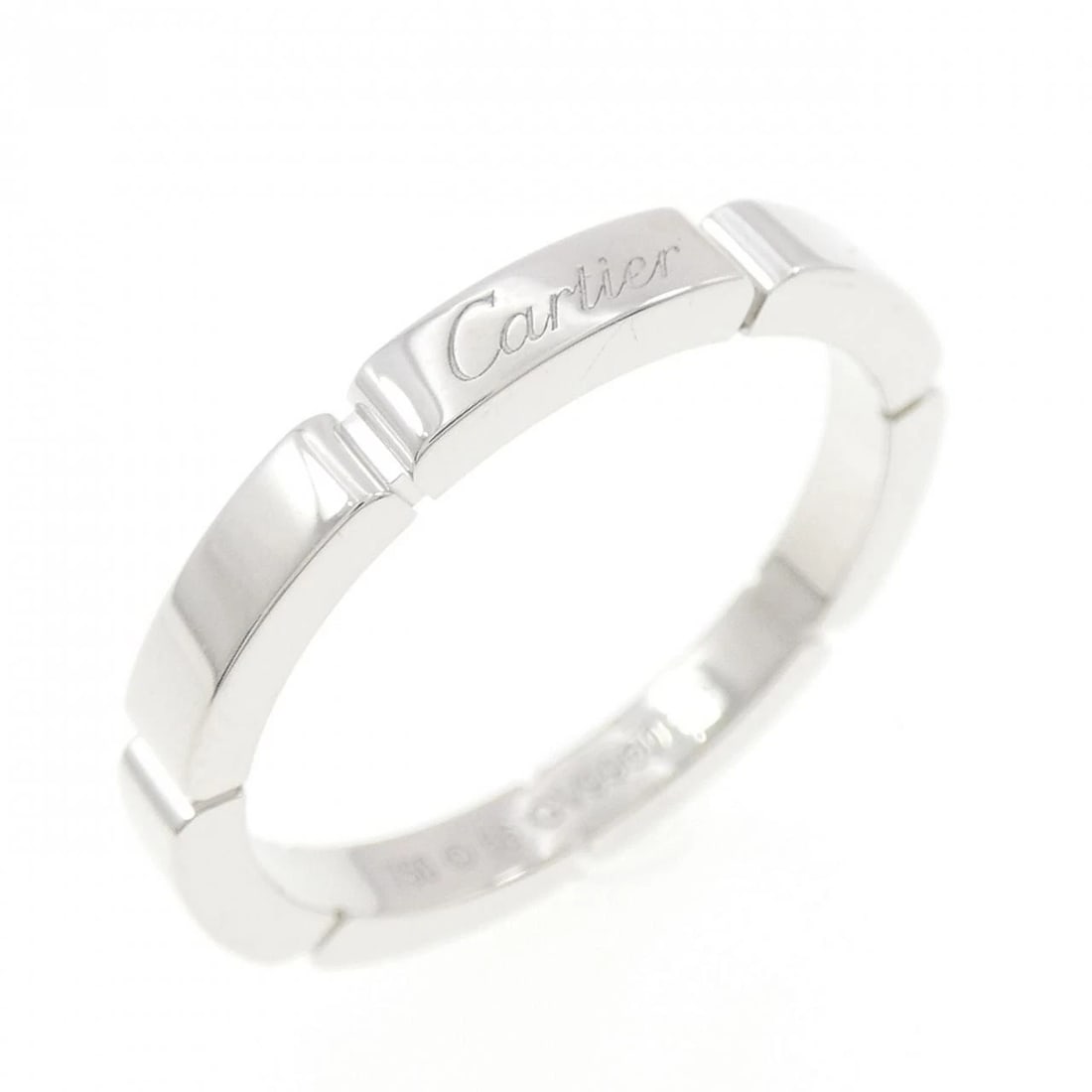 CARTIER MAILLON PANTHERE RING: Cartier Maillon PANTHERE Ring Brand: CARTIER Type/Style: Cartier Ring Material: 750 white gold Color: Silver Size: US7 3/4(56) Accessories: None Accessories Notice: When purchasing pre-owned goods,