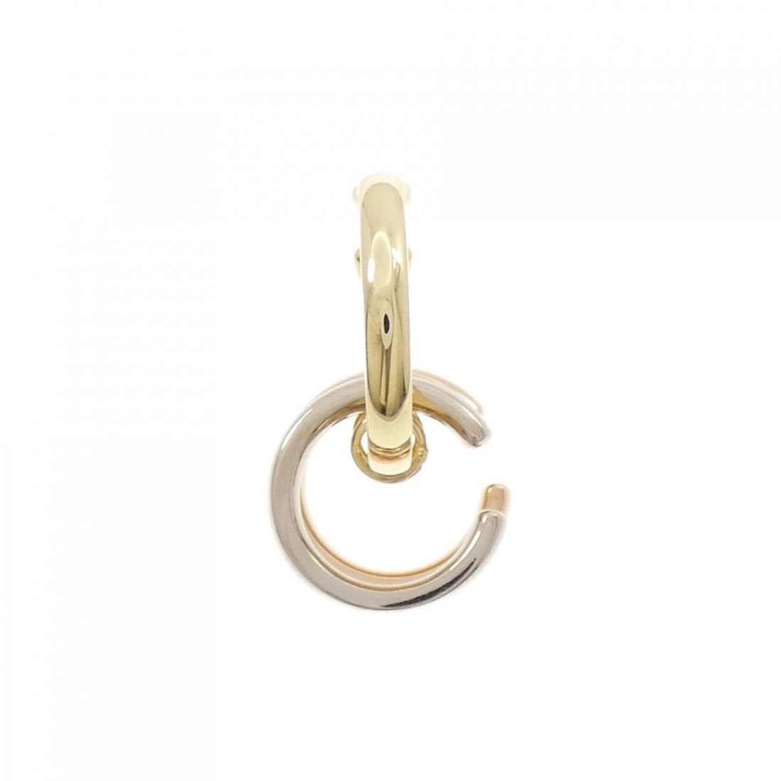 CARTIER TRINITY EARRING (SINGLE EAR): Cartier Trinity Earring (single ear) Brand: CARTIER Type/Style: Cartier Pierce/Earring Material: 750 Yellow Gold/750 White Gold/750 Pink Gold Color: none Size: Approx. height x width: 32.0mm x 16.2mm