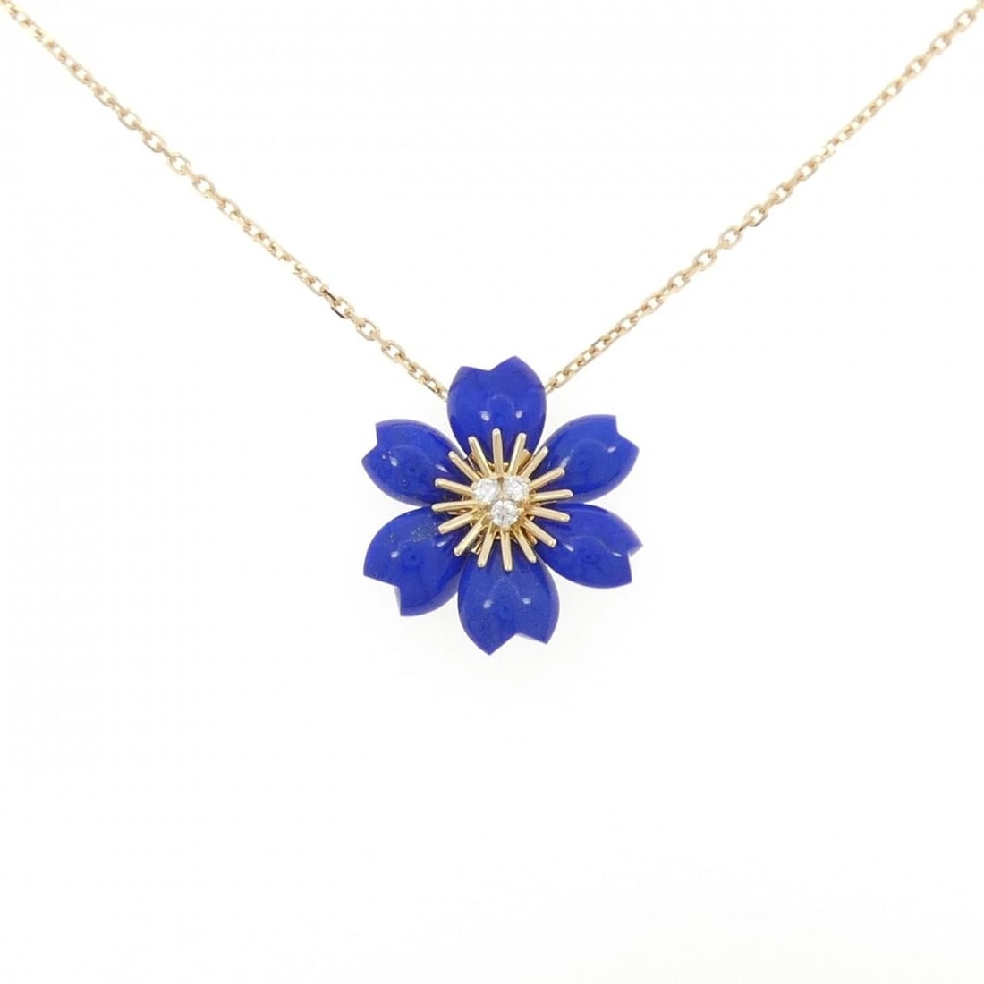 VAN CLEEF & ARPELS ROSE DE NOEL MINI NECKLACE: Van Cleef & Arpels Rose de Noel Mini Necklace Brand: Van Cleef & Arpels Type/Style: Van Cleef & Arpels Necklace Material: 750 yellow gold, Main Stone/Creation Lapis Lazuli Secondary Stone Natural