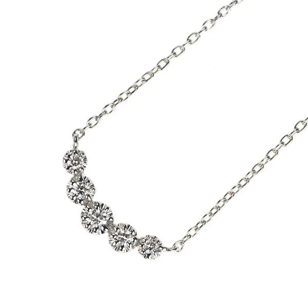 VENDOME AOYAMA K18WG DIAMOND PENDANT NECKLACE: Vendome Aoyama K18WG diamond pendant necklace Brand: Vendome Aoyama Type/Style: pendant necklace Material: K18WG, Main Stone/Creation Natural Color: WG Size: Necklace: Chain Length41cm Accessories: