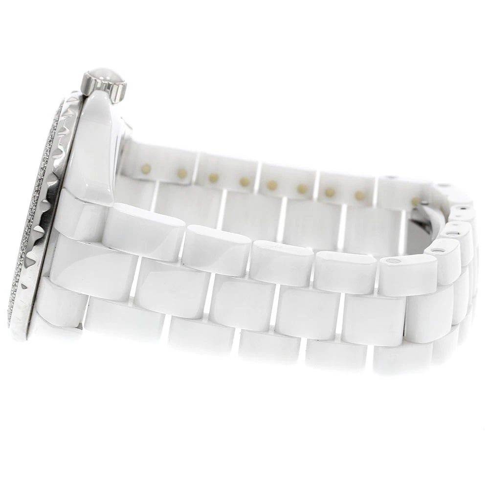 CHANEL J12 DIAMOND BEZEL WHITE CERAMIC AUTOMATIC WATCH - 3