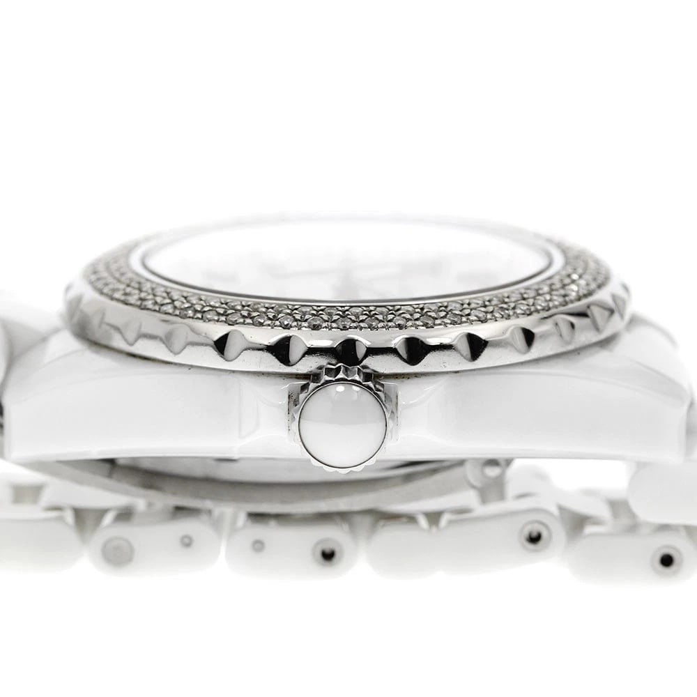 CHANEL J12 DIAMOND BEZEL WHITE CERAMIC AUTOMATIC WATCH - 4